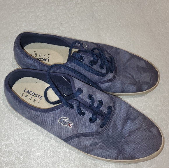 Women's Lacoste Blue Canvas Sneakers - Picture 3 of 5